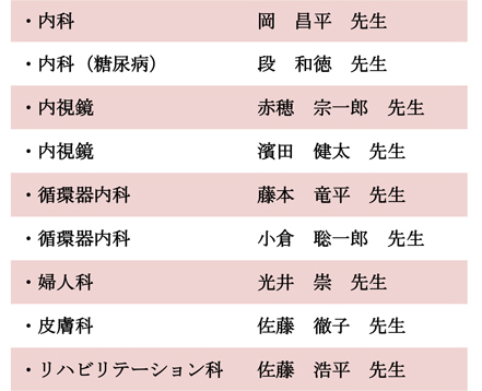 新しく着任された応援医師